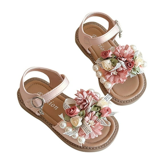 MEZZALL Girls Fashion Sandals With Bow Design Adjustable Straps For Toddler Kids Casual Outdoor Spring Summer Fall Versatile