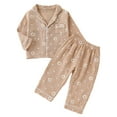 thumbnail image 1 of MEZZALL Girls Floral Print Shirts Pants Long Sleeve Sleep Leisure Two Piece Outfit Sets Soft Cozy Night Toddler Kids Children Comfort Clothing Sets, 1 of 8