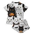 thumbnail image 1 of MEZZALL Girls Halloween Pajama Sets With Sleepwear Two Piece Cozy Short Sleeve Lapel Button Shirts Blouse Tops With Shorts For Toddler Kids Nightwear, 1 of 6