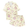 thumbnail image 1 of MEZZALL Girls Halloween Print Pajama Sets Short Sleeve Lapel Button Shirts Blouse Tops With Shorts Kids Nightwear 2 Piece Sleepwear, 1 of 2