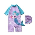 thumbnail image 1 of MEZZALL Girls Hawaiian Swimsuit Baby Surf Rash Guard Sun Swimwear For Toddler Summer With Cartoon / Flower Print Beachwear, 1 of 4