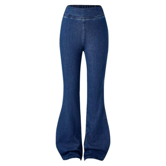 MEZZALL Girls High Waist Stretchy Flare Jeans Solid Color For Teens Summer Fashion Casual Denim Pants Comfortable Elastic Waistband Trousers For Kids Toddler Dailywear Leisure / 9-10 Years