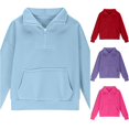 thumbnail image 1 of MEZZALL Girls Hood Half Zip Sweatshirt Quarter Zip Pullover Sweatshirts With Pocket Hoodie Fall Clothes Solid Color Long Sleeve Tops , Light Blue, 1 of 4