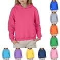 thumbnail image 1 of MEZZALL Girls Hood Long Sleeve Solid Color Hooded Sweatshirt Pullover Fall 2026 Tops For Kids And Tweens Casual Comfortable Hoodie Dailywear , Hot Pink, 1 of 4