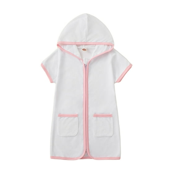 MEZZALL Girls Hood Romper And Jumpsuit For Kids Versatile Swimwear Cover Up For Bath And Beach Stylish And Comfortable Outfits Infants Toddler Beachwear Cute / 5-6 Years