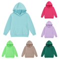thumbnail image 1 of MEZZALL Girls Hood Toddler Pullover Hoodie Sweatshirts Solid Color Long Sleeve Fall 2026 Tops , Blue, 1 of 5