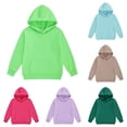 thumbnail image 1 of MEZZALL Girls Hood Toddler Pullover Hoodie Sweatshirts Solid Color Long Sleeve Fall 2026 Tops , Light Green, 1 of 5