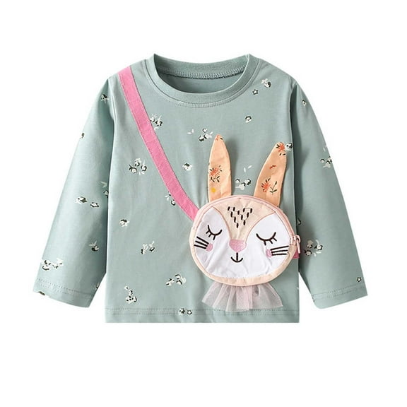 MEZZALL Girls Hoodies & Sweatshirts Cute Ballet Bunny Print Long Sleeve Casual Pullover Tops For Toddler Kids Soft Comfortable Loose Fit Daily Wear Classic Clothing