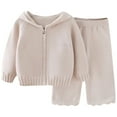 thumbnail image 1 of MEZZALL Girls Knit Sweater Hat Pants Outfits Sets Toddler Casual Fall Winter Clothes Two Piece Sets Baby Girl Warm Soft Comfortable For Kids Cozy Dailywear, 1 of 9