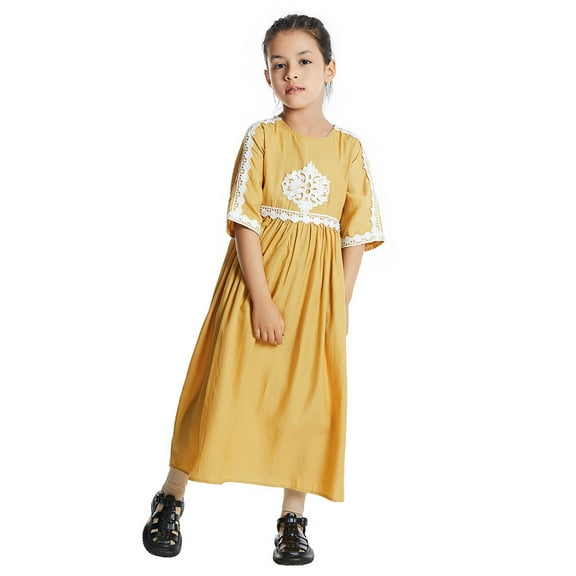 MEZZALL Girls Lace Dress Floral Embroidery Children Party Wear Summer Fall Dresses For Infants Toddler Dailywear Lovely / 3-4 Years