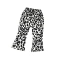 thumbnail image 1 of MEZZALL Girls Leopard Print Flared Pants Elastic High Waist Stretch Soft Bell Bottom Kids Retro Casual Fashion Trousers, 1-2 Years, 1 of 3
