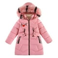 thumbnail image 1 of MEZZALL Girls Long Down Padded Coat Winter Warm Long Sleeve Outerwear Solid Color Toddler Big Kids With Insulation Coats Stylish Child Streetwear, 1 of 5