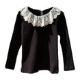 thumbnail image 1 of MEZZALL Girls Long Sleeve Blouse With Lace Trim Collar Cute Casual Tops For Toddler Kids Comfortable Soft Basic Tee For Fall Winter Classic Dailywear, 1 of 3