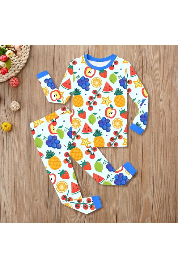 Girls Long Sleeve Round Neck Tops Pants Outfits Casual Soft Comfy Two Piece For Toddler Kids Cartoon Playwear Soft Clothing Sets