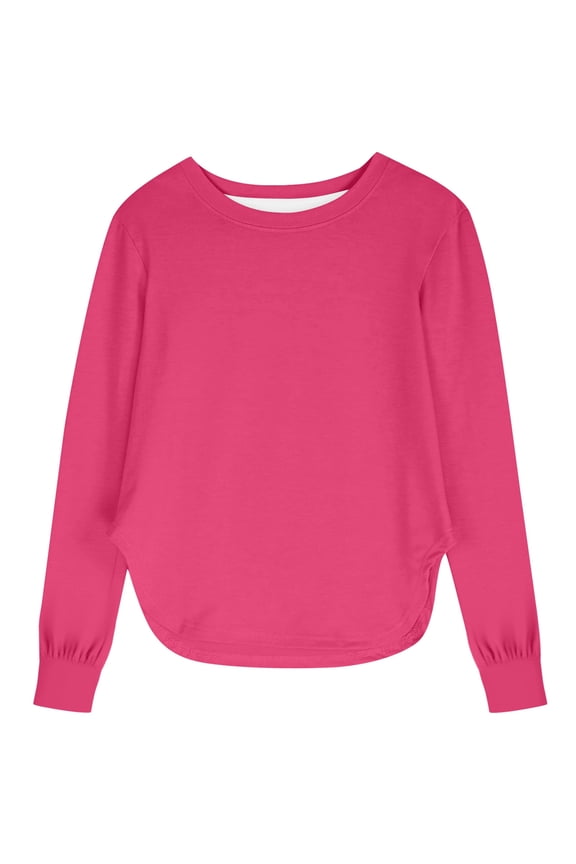 Girls Milk Silk Long Sleeve Tops Breathable Soft Blouse Versatile Solid Color Tee Toddler Baby Slim Fit Shirt Leisure Teen Dailywear