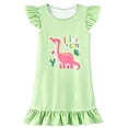 thumbnail image 1 of MEZZALL Girls Nightgown Soft Breathable Ruffle Fly Sleeve Cute Dinosaur Print Ruffle Hem Loose Fit Kids Sleep Dress Casual O-Neck Home Nightwear Pajama Dress Fashionable Dresses, 1 of 2