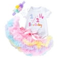 thumbnail image 1 of MEZZALL Girls Outfits Set Baby Girl Summer Birthday Outfits Short Sleeve Dress Party Clothes Cute Printed Romper Toddler Two Piece Comfort Clothing, 1 of 9