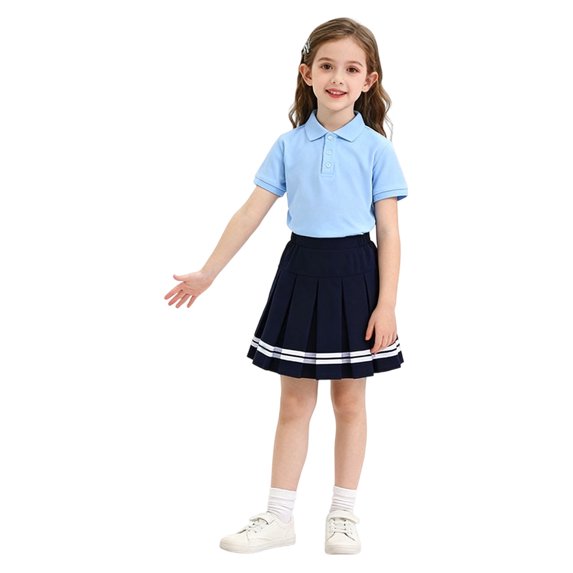 MEZZALL Girls Pleated Skirt For School Elastic Waist Casual Daily Wear Children A-Line Mini Skirt For Girls Kids Stylish Skirts