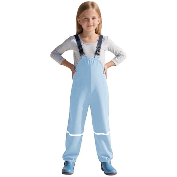 MEZZALL Girls Raincoat Pants Outdoor Playwear Toddler Rain Gear For 1-6 Years Old Kids Durable Lightweight Comfortable Rain Jumpsuit Versatile Baby Wear