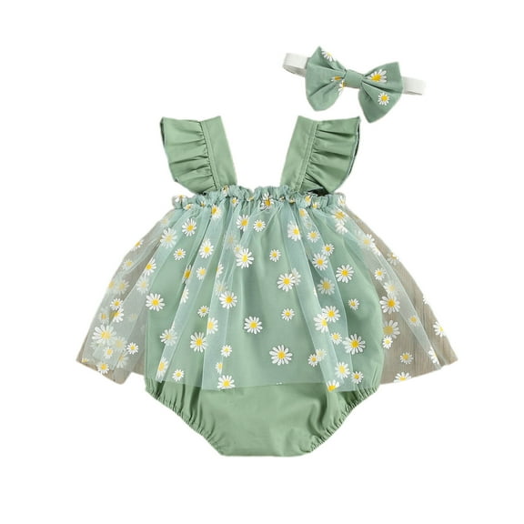 MEZZALL Girls Romper Jumpsuit For Casual And Fashion Outfits Stretchy Spring Wear For Toddlers 0-6 Months Comfort Kids Wear