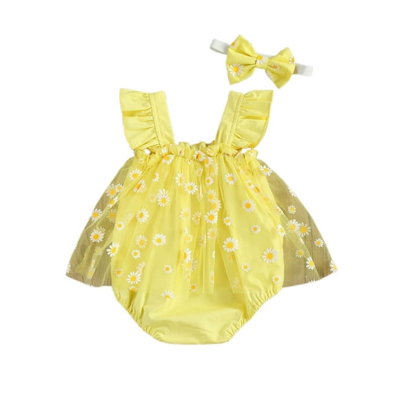 MEZZALL Girls Romper Jumpsuit For Casual And Fashion Outfits Stretchy Spring Wear For Toddlers 12-18 Months Versatile Baby Wear