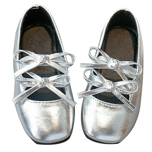 MEZZALL Girls Sandals Flower Bowknot Wedding Dress Shoes For Everyday Casual Wear Mary Jane With Bow Detail Comfortable Dress Shoes For Toddler To Footwear Lovely / 9-9.5Years