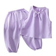 thumbnail image 1 of MEZZALL Girls Set Sweet Vest Tops With Pants Summer Outfits Sets Cute Casual Sleepwear Air Conditioning Suit Two Piece Set Breathable Toddler Baby Wear 6-7Y, 1 of 4