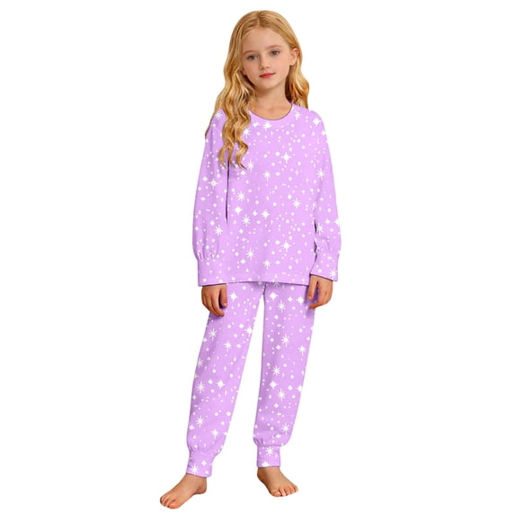 MEZZALL Girls Sketching And Coloring Playful Star Printed Outfit Sets Comfortable Long Sleeve Hoodie And Pants Art Activity Wear Festive Casual Outfit Sets Kids Holiday Gatherings