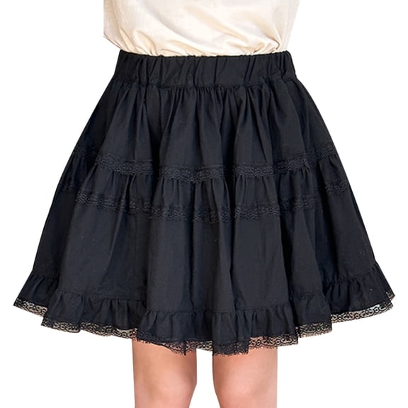MEZZALL Girls Skirts For Toddler To Lace Trim Flared Skirt Casual Summer Spring Fall Skirts Soft Baby Wear