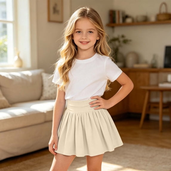 MEZZALL Girls Skirts High Washion Tennis Skirt With Pleated Design Breathable Lightweight Workout Skirt For Sports Stylish Summer Children Dance Sports for Birthday Holiday
