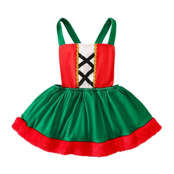 MEZZALL Girls Sleeveless Christmas Romper Bodysuit Onesies Dress Lovely Teen Dailywear