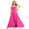 thumbnail image 1 of MEZZALL Girls Sleeveless Tiered Ruffle Party Dress With Top Ruched Waist Asymmetrical Bow Back Detail Solid Color Relaxed Fit Dresses, 1 of 7