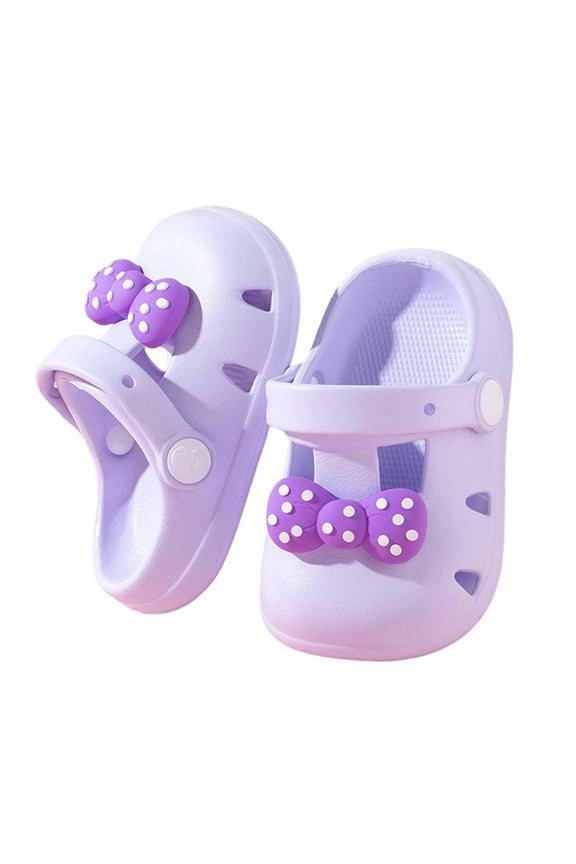 Girls Slippers For Toddler Breathable Summer Sandals Cute Cartoon Bow Design Lightweight Comfortable Shoes For Baby Girls Infants Footwear Relaxed Fit / 1-2 Years