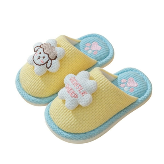 MEZZALL Girls Slippers Winter Warm Shoes For Toddler Kids Soft Indoor Cute Cartoon Animal Print Slippers Boho Footwear
