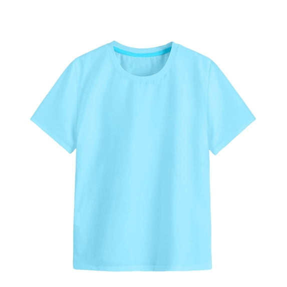 MEZZALL Girls Soft Short Sleeve Crew Neck T-Shirt Tshirts Multi Color Printed T-Shirt Tshirts Soft Infants Dailywear, Light Blue, 1-2 Years