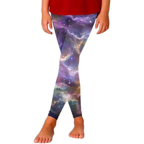 MEZZALL Girls Starry Sky Print Slim Fit Athletic Casual Pants Stretchy Leggings For Play And Everyday Wear Soft Toddler Trousers Athletic Simple Slacks