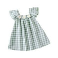 thumbnail image 1 of MEZZALL Girls Summer A-Line Dress With Embroidery Flutter Sleeves For Casual Outings And Parties 2-3 Years Classic Kids Wear, 1 of 6