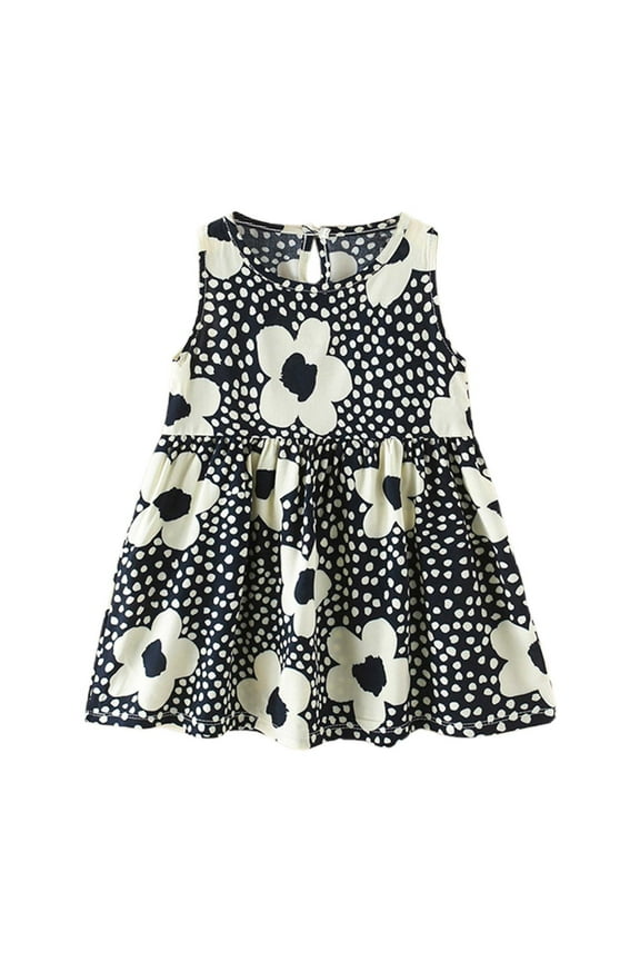 Girls Summer Casual Dress For Everyday Wear Comfortable Kids Play Dress Soft Breathable A-Line For Toddler To Preteen Relaxed Fit Baby Wear