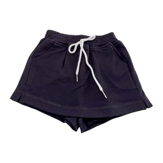 MEZZALL Girls Summer Casual Solid Color Shorts Skorts Elastic Waist Solid Color Comfortable Shorts For Toddler Kids Daily Wear Lovely / 2-3 Years