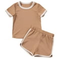 thumbnail image 1 of MEZZALL Girls Summer Clothes Kids Outfits Sets Short Sleeve Crop Tops ＋ Shorts Set Kids Sports Tracksuit Cute Toddler Baby Wear 5-6Y, 1 of 6