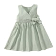 thumbnail image 1 of MEZZALL Girls Summer Dresses V-Neck Casual Dress For Toddlers 1-6 Years Elastic Waist Breathable Comfortable Outfit For Daily Wear Versatile Baby Wear, 1 of 3