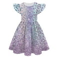 thumbnail image 1 of MEZZALL Girls Summer Flower Print Cute Personality Fashion Princess Dress Fly Sleeve Dress Soft Toddler Sundress, Purple, 14-15 Years, 1 of 2