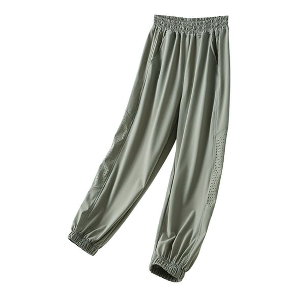 MEZZALL Girls Summer Pants For Outdoor Play Comfortable Elastic Waist Solid Color Long Pants For Kids Soft Breathable Fabric Toddler Streetwear Soft / 5-6 Years