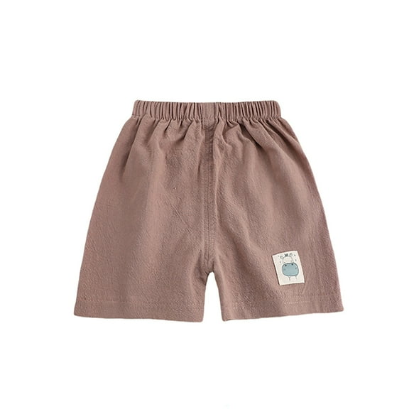 MEZZALL Girls Summer Shorts Elastic Waist Solid Color Casual Play Shorts For Toddler Comfortable Breathable Kids Beach Shorts For Daily Wear Classic / 12-18 Months