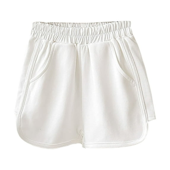 MEZZALL Girls Summer Shorts Toddler Casual Beach Yoga Athletic Comfortable Stretchy Basic Solid Color Shorts For Kids Daily Wear Classic / 3-4 Years