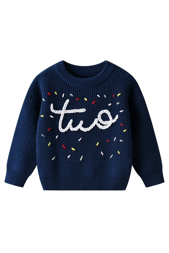 Girls Sweaters Long Sleeve Hand Embroidered Colorful Dots Knit Cardigan For Baby Toddler Kids Soft Warm Winter Fall Casual Tops Birthday Clothing