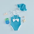 thumbnail image 1 of MEZZALL Girls Toddler Kids Girl Swimsuit Baby Bow Swimwear 1 Piece Beach Swim Suit With Hat Baby Girl Bathing Suits Vacation Beachwear, 1 of 4