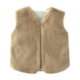 thumbnail image 1 of MEZZALL Girls Vest Long Pile Warm Sleeveless Jacket Outerwear Solid Color Toddler Kids Winter Fall Fashion Coats Stylish Child Streetwear, 1 of 3