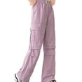 thumbnail image 1 of MEZZALL Girls Vintage Fashion Pants With Pockets Cargo Pants Solid Color Trousers For 4-14 Years Soft Toddler Baby Wear 13-14Y, 1 of 9