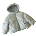 thumbnail image 1 of MEZZALL Girls Winter Down Jacket Long Sleeve With Hood Warm Coats Kids Lightweight Windproof Outerwear For Cold Weather Solid Color Versatile Child Clothes, 1 of 3